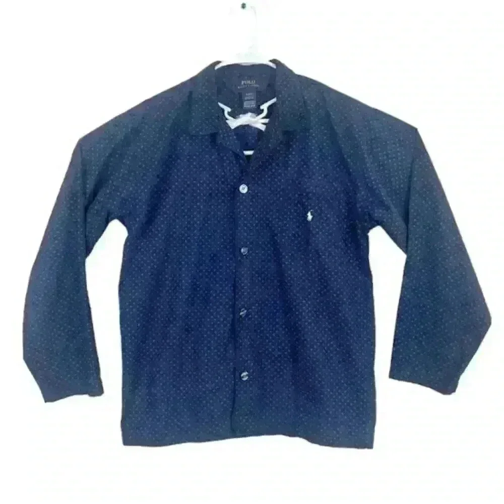 Polo Ralph Lauren Pajama Shirt Mens Medium Geometric Button Up Sleepwear‎